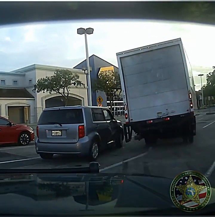 Man leads troopers on box truck chase, jumps out and gets hit by patrol car in Florida