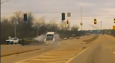 Suspect shoots at police before massive pileup!