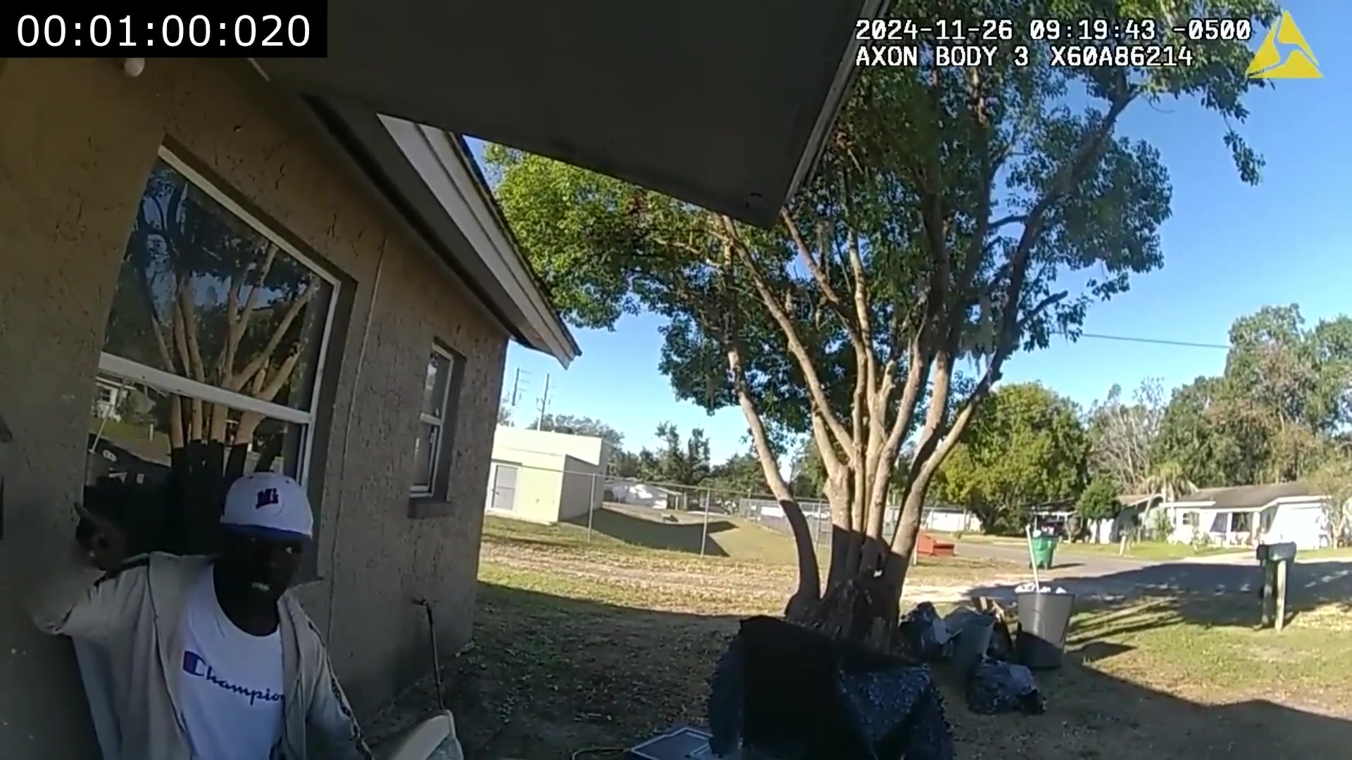 Real frame extracted from supplied TASER bodycam video