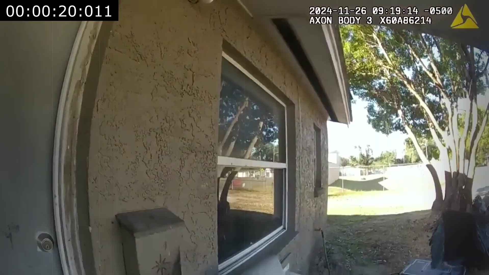 Real frame extracted from supplied TASER bodycam video