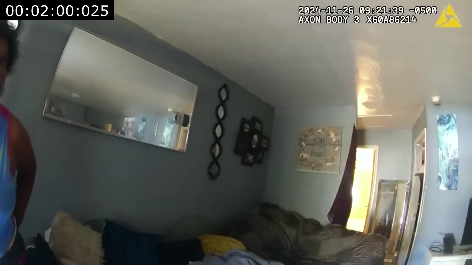 Real frame extracted from supplied TASER bodycam video
