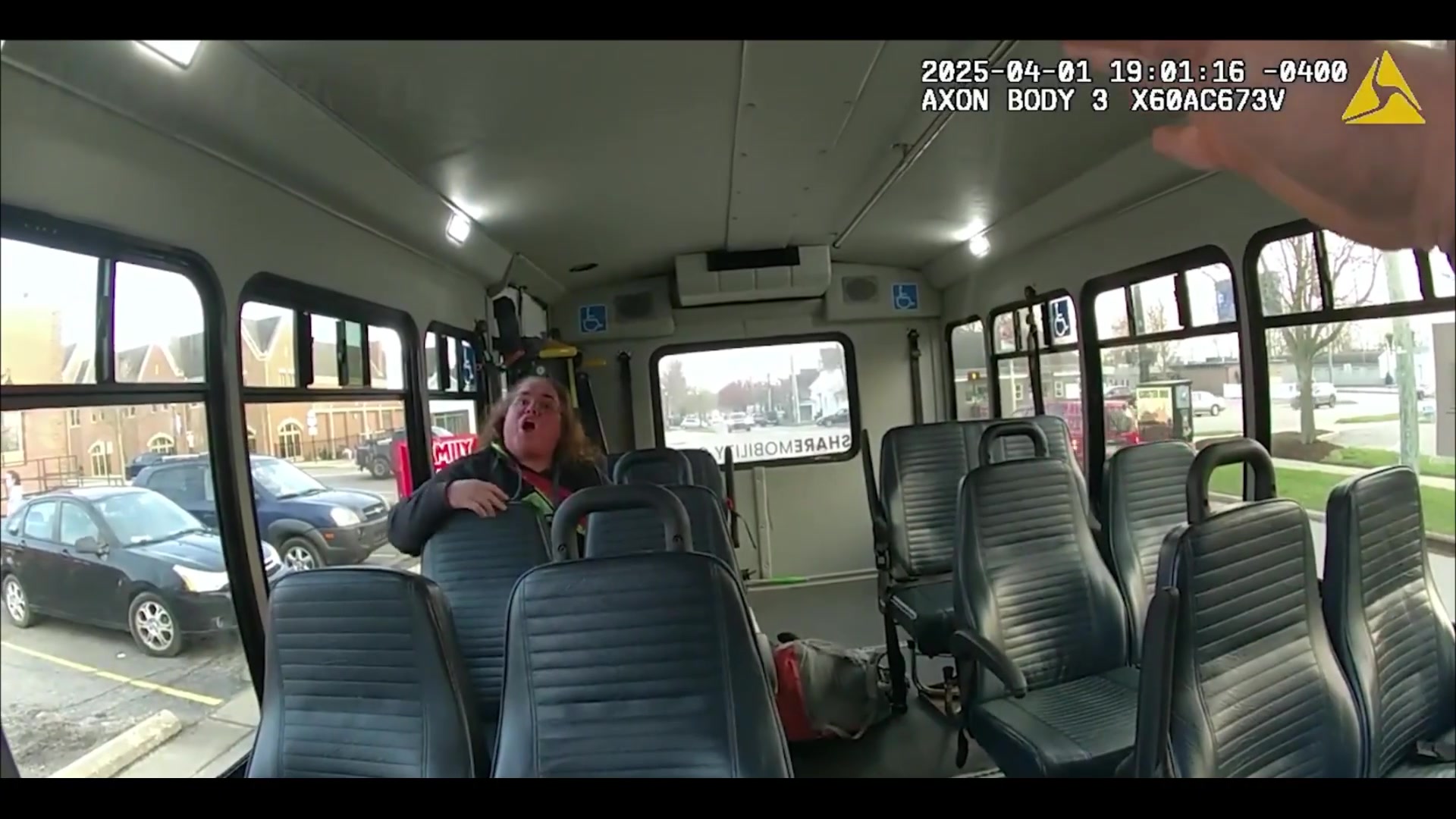 Thumbnail from supplied bus disturbance police bodycam video