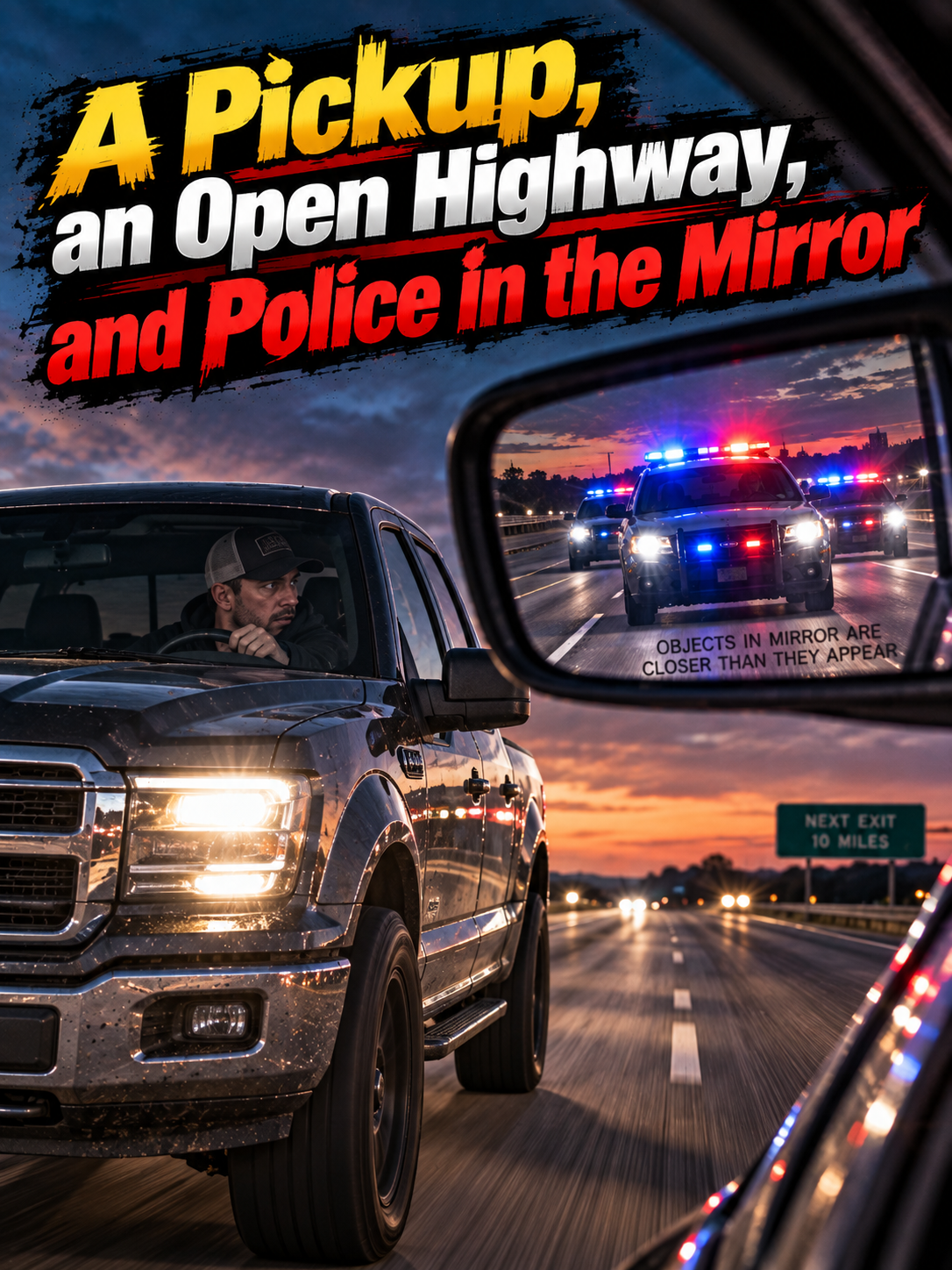 A Pickup, an Open Highway, and Police in the Mirror