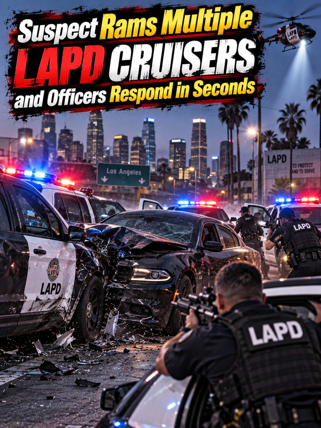 Suspect Rams Multiple LAPD Cruisers and Officers Respond in Seconds