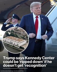 Trump Says Kennedy Center Could Be “Ripped Down” Without Recognition for His Renovation Effort