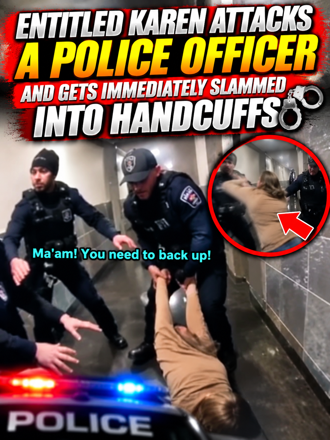 Entitled Karen Attacks a Police Officer and Gets Immediately Slammed into Handcuffs