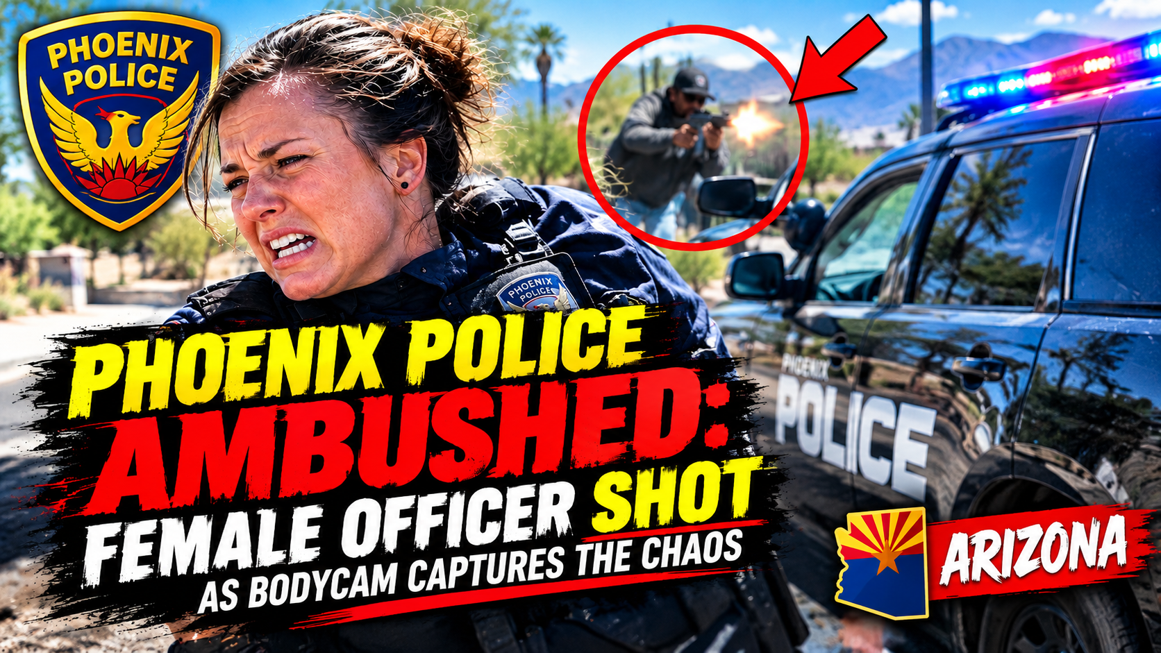 🔥 Phoenix Police Ambushed: Female Officer Shot as Bodycam Captures the Chaos | Arizona