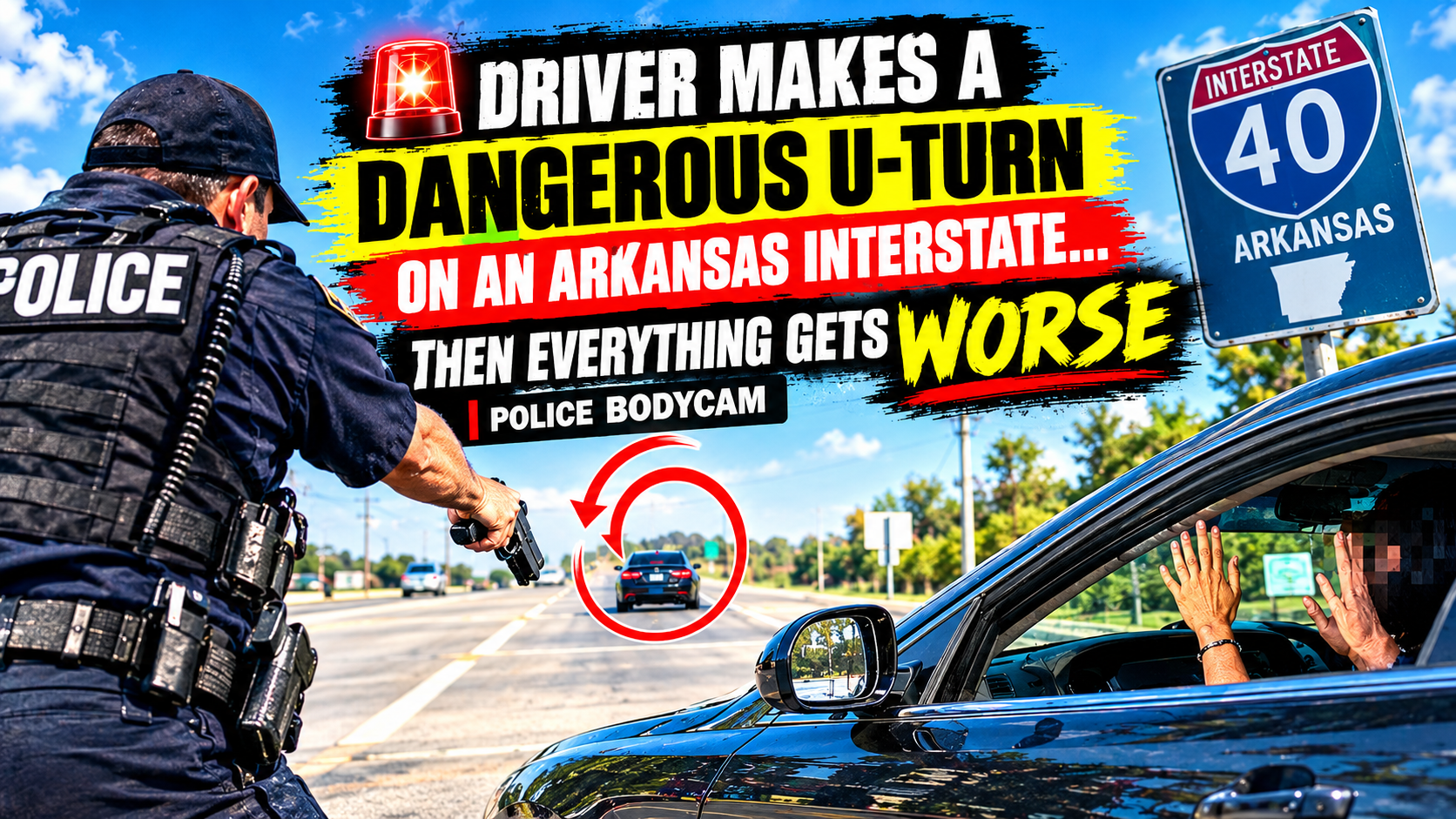 🚨 Driver Makes a Dangerous U-Turn on an Arkansas Interstate… Then Everything Gets Worse | Police Bodycam