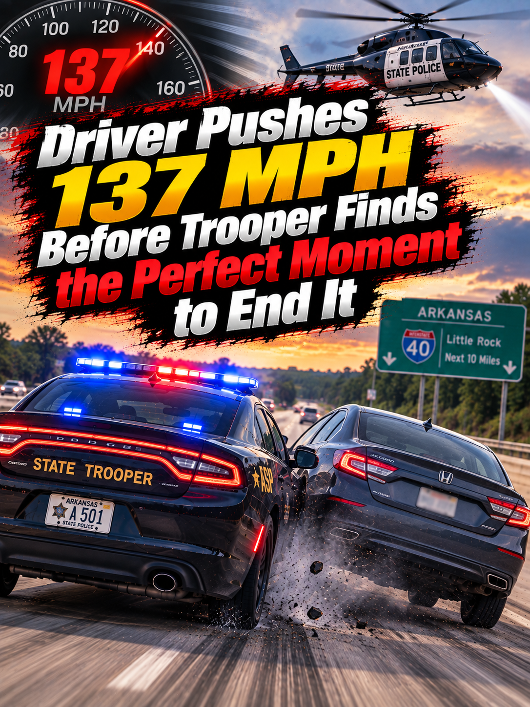 Driver Pushes 137 MPH Before Trooper Finds the Perfect Moment to End It