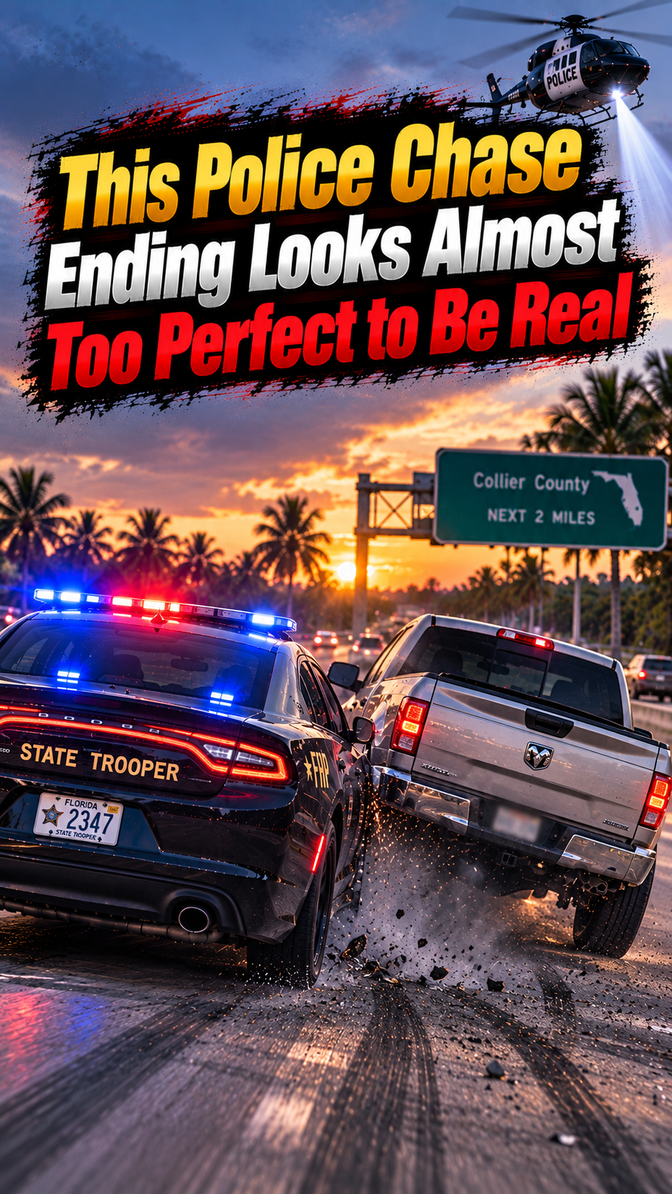 This Police Chase Ending Looks Almost Too Perfect to Be Real