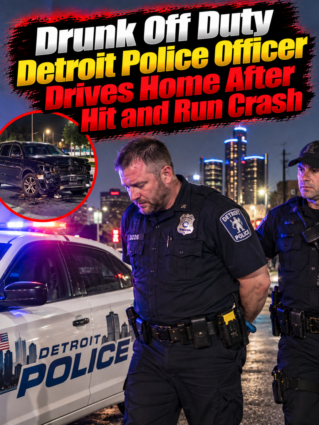 Drunk Off Duty Detroit Police Officer Drives Home After Hit and Run Crash