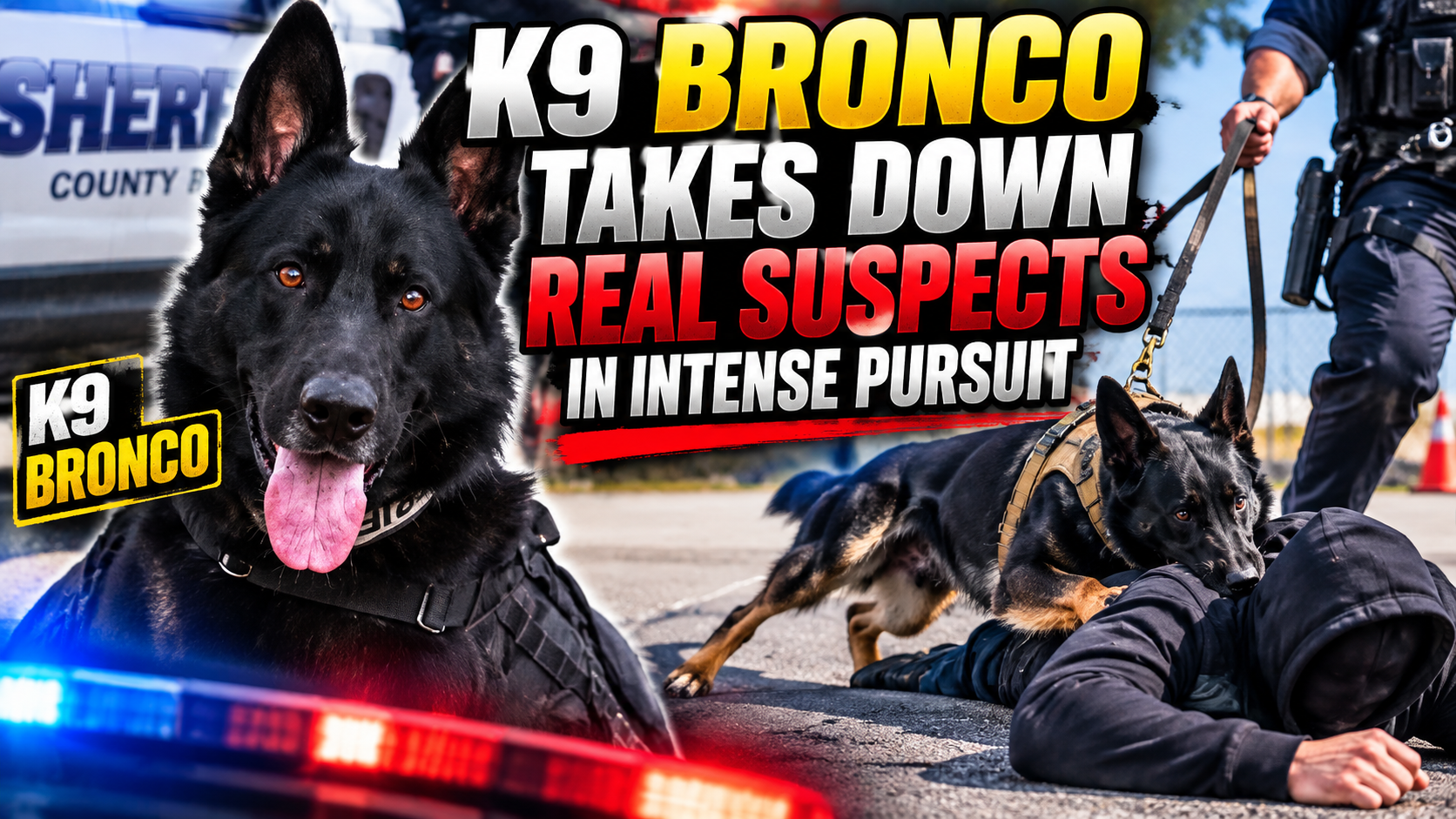 K9 Bronco Takes Down Real Suspects In Intense Pursuit
