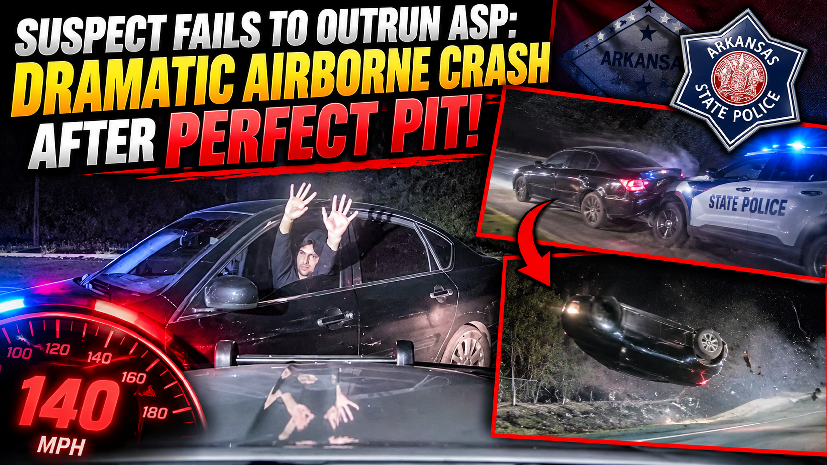Suspect Fails to Outrun ASP: Dramatic Airborne Crash After Perfect PIT!
