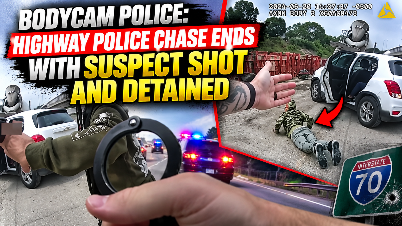 Bodycam Police: Highway Police Chase Ends with Suspect Shot and Detained