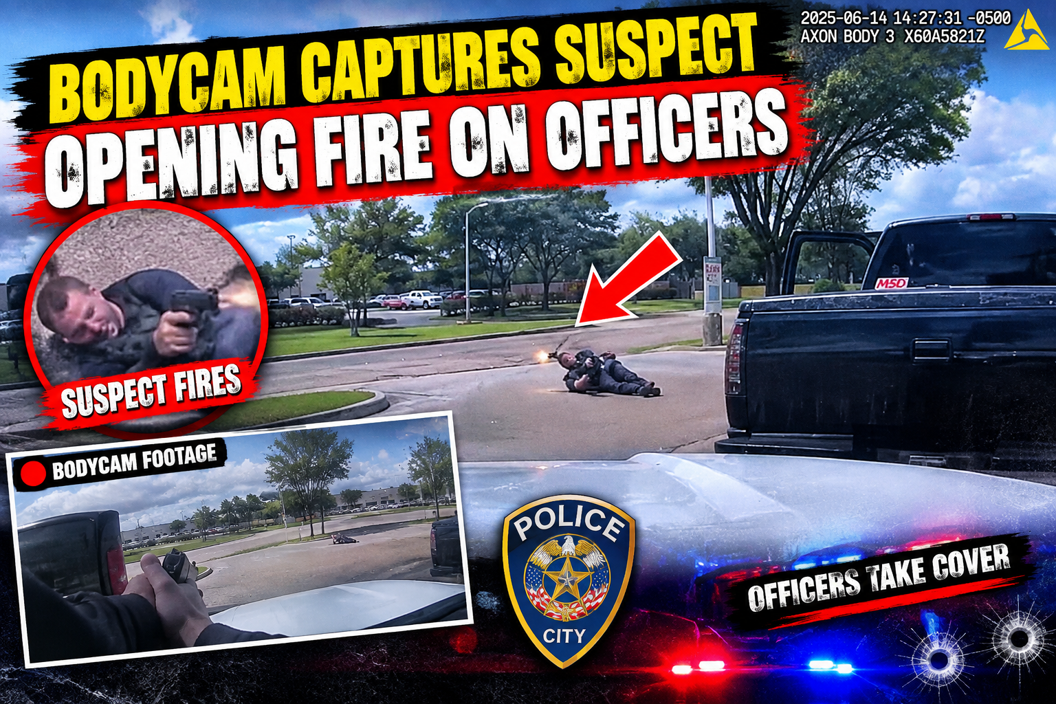Bodycam Captures Suspect Opening Fire on Officers