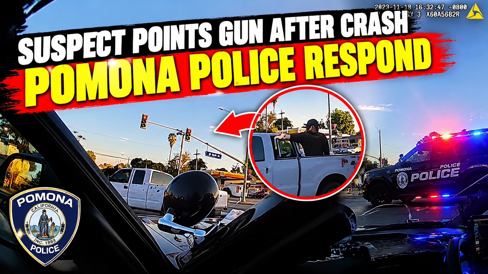 Suspect Points Gun After Crash — Pomona Police Respond