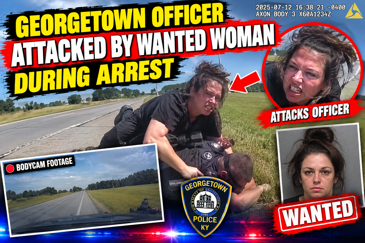Georgetown Officer Attacked by Wanted Woman During Arrest
