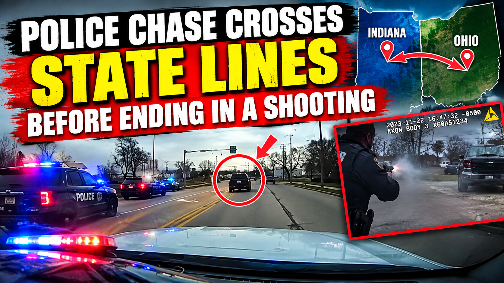 Police Chase Crosses State Lines Before Ending in a Shooting