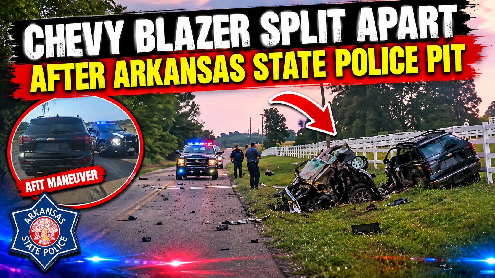 Chevy Blazer Split Apart After Arkansas State Police PIT