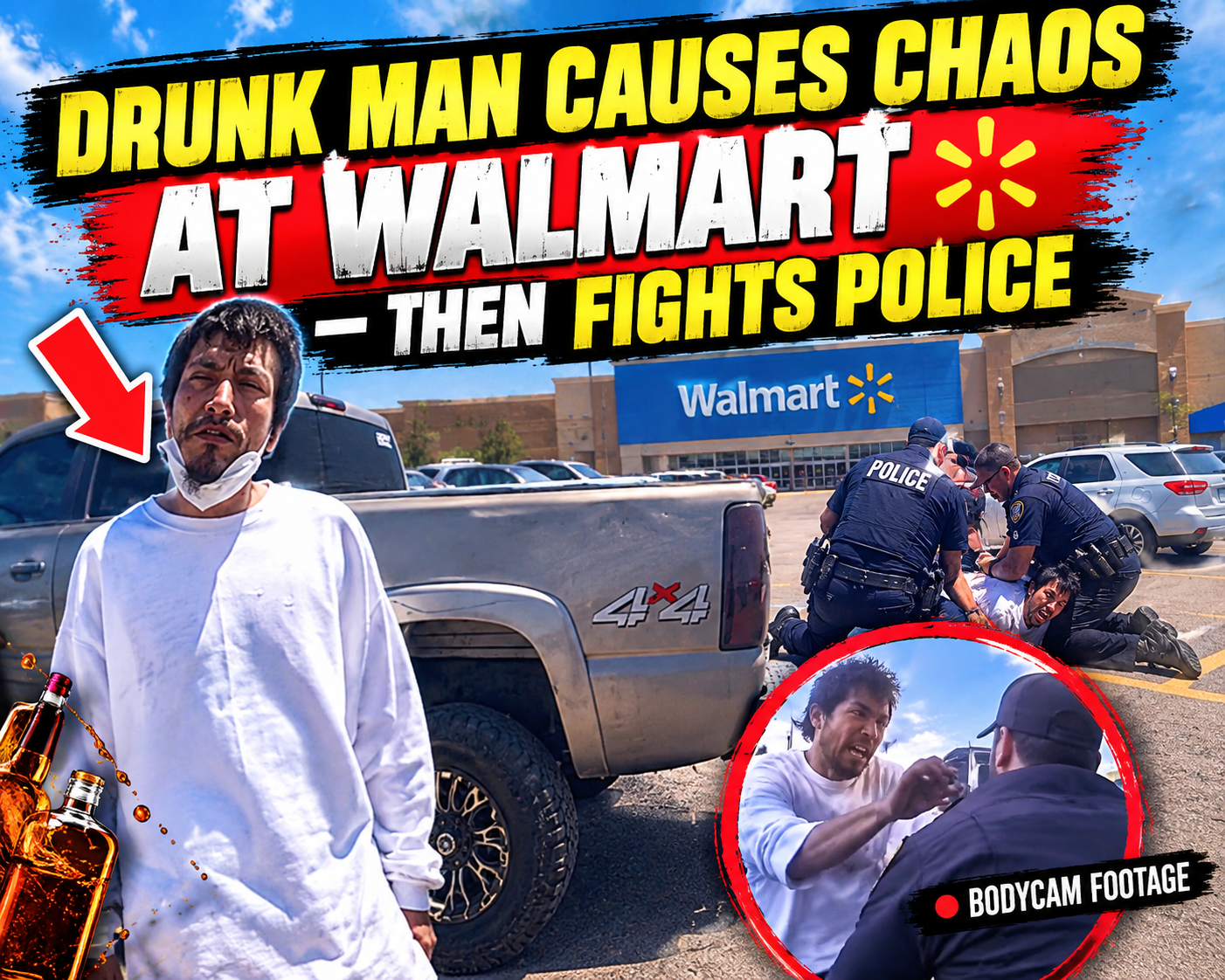 Drunk Man Causes Chaos at Walmart — Then Fights Police