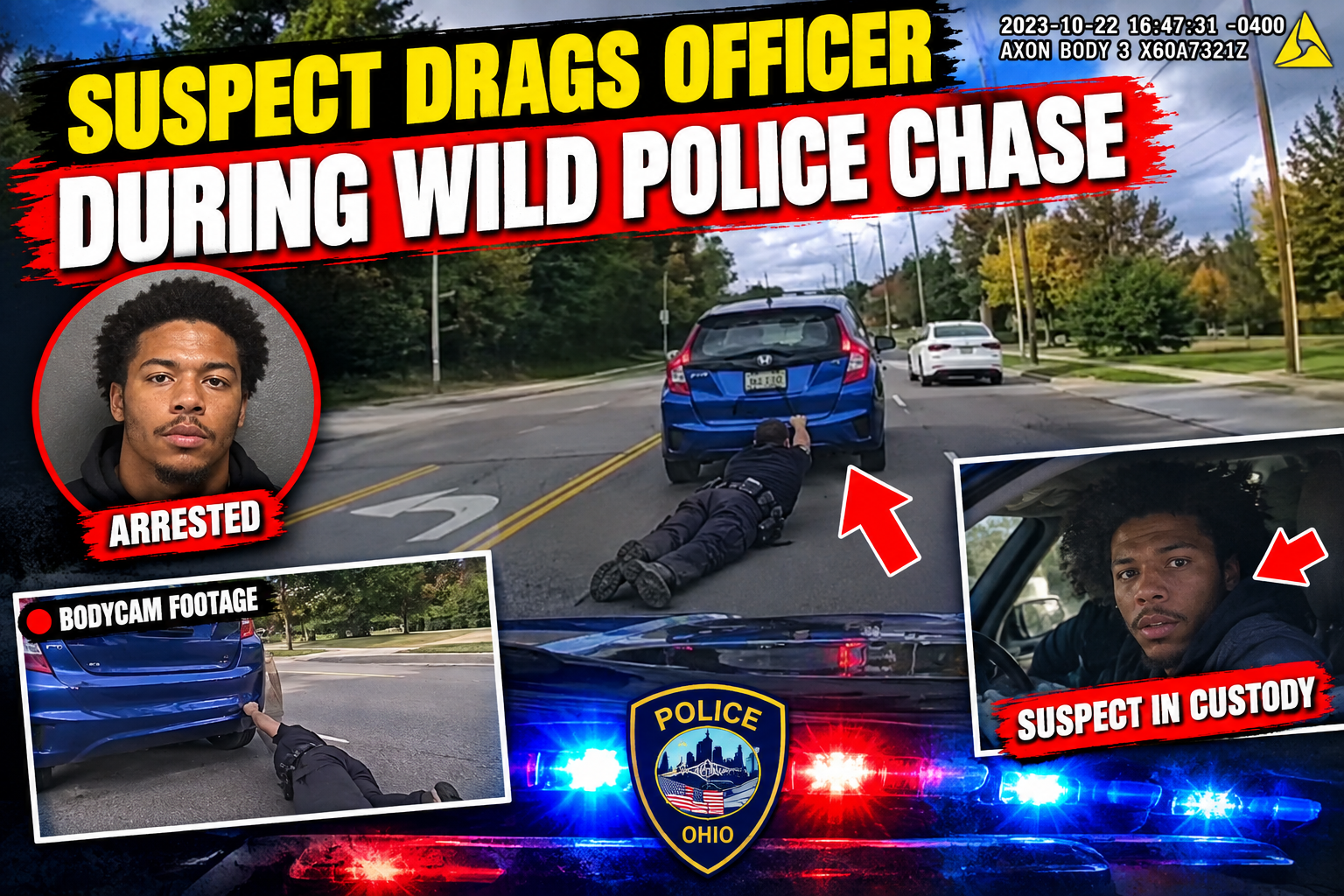 Suspect Drags Officer During Wild Police Chase