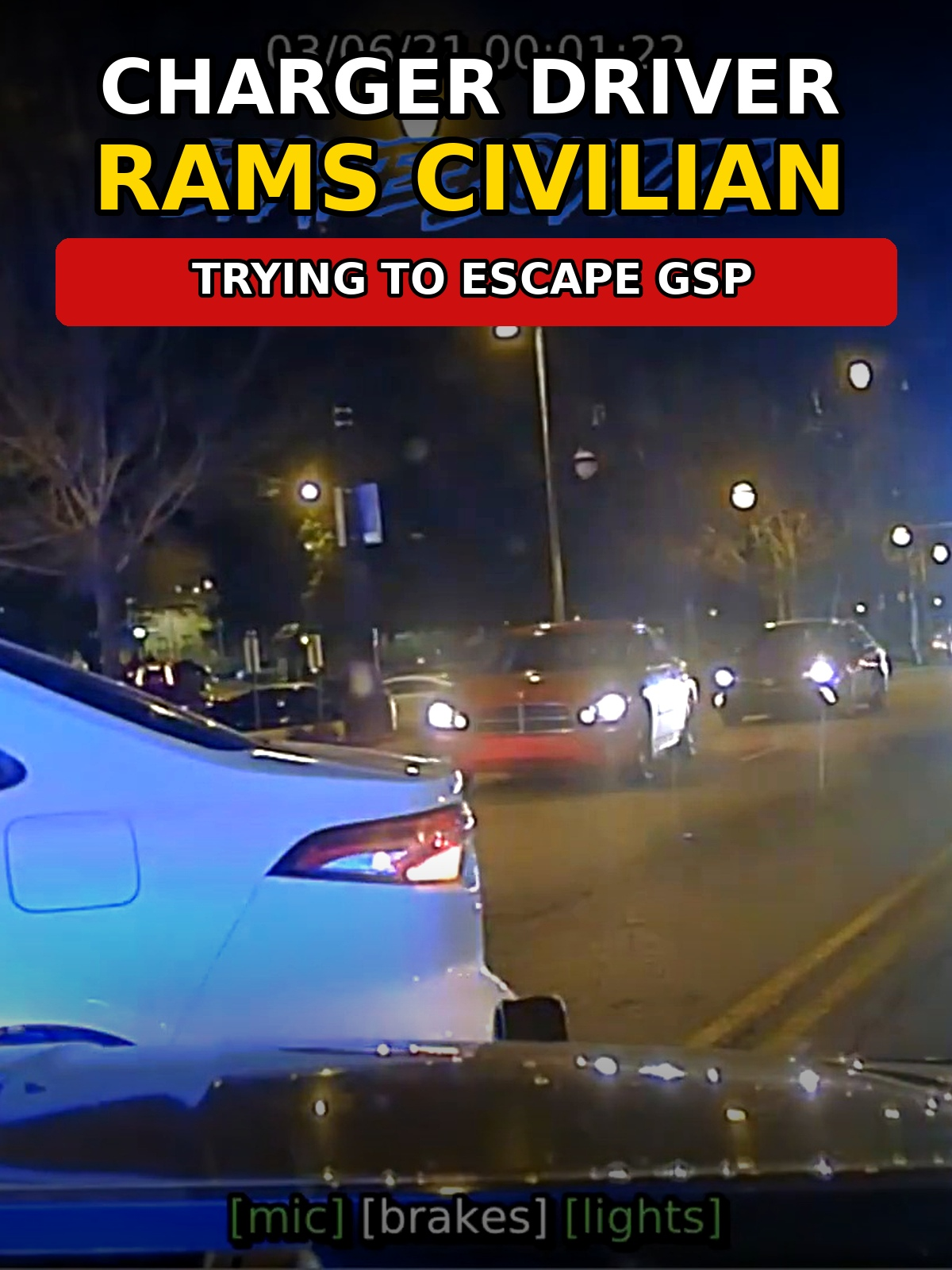 Dodge Charger Driver Rams Civilian Car in Desperate Escape From GSP