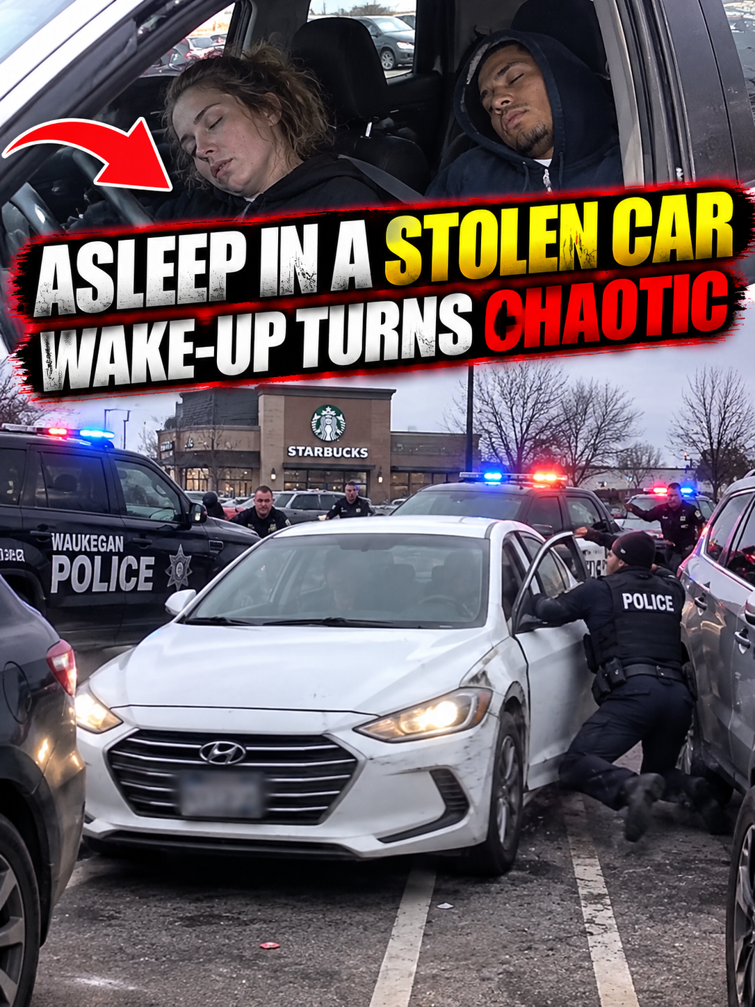 Officers Find Two People Asleep in a Stolen Car, Then the Parking Lot Erupts