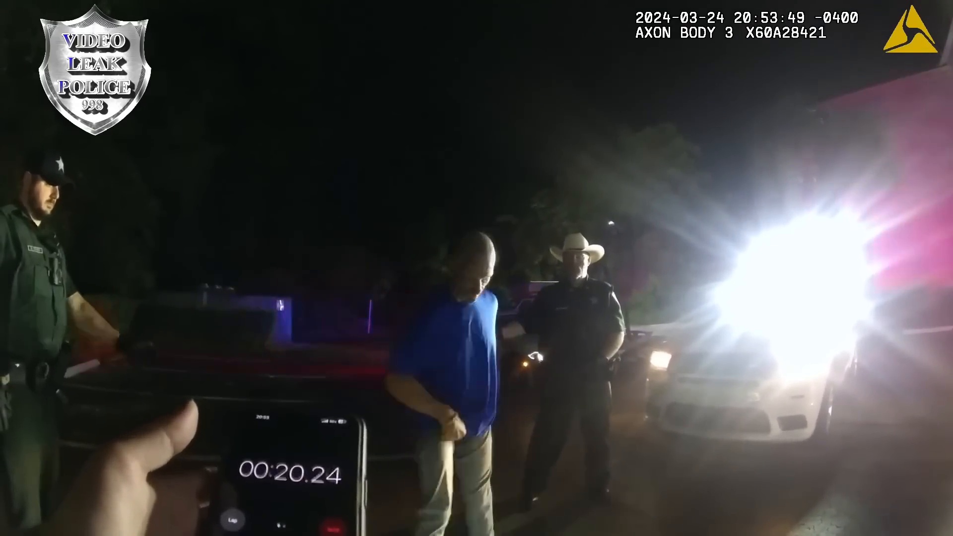 Scene from the supplied DUI footage