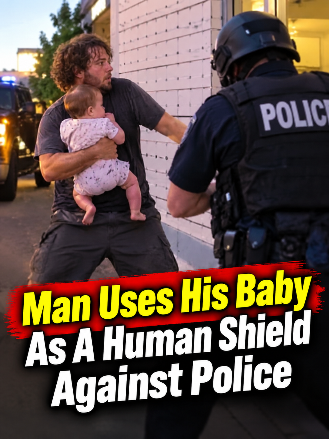 Man Uses His Baby As A Human Shield Against Police