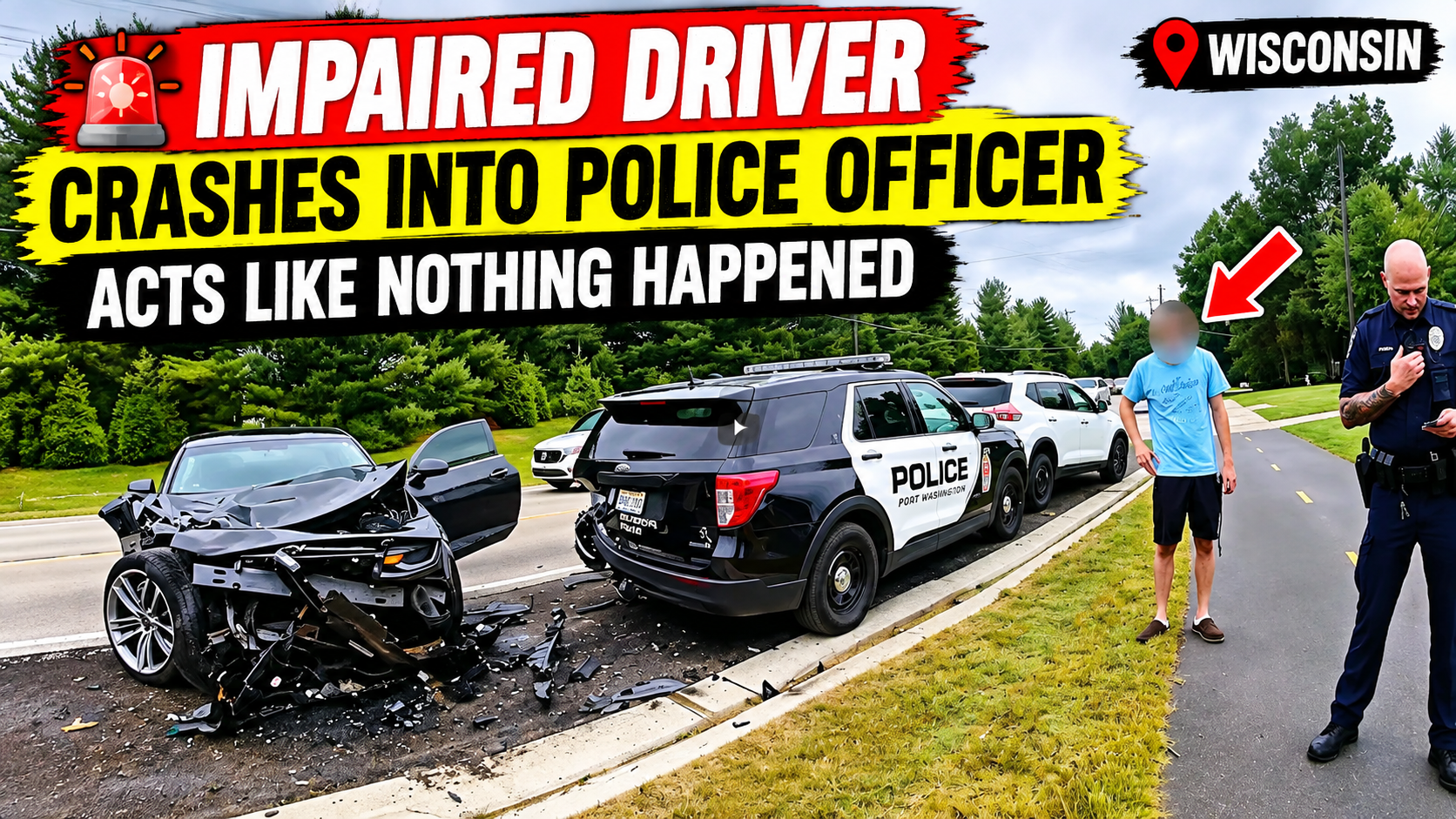 🚨 Impaired Driver Crashes Into Police Officer — Acts Like Nothing Happened | Wisconsin Bodycam