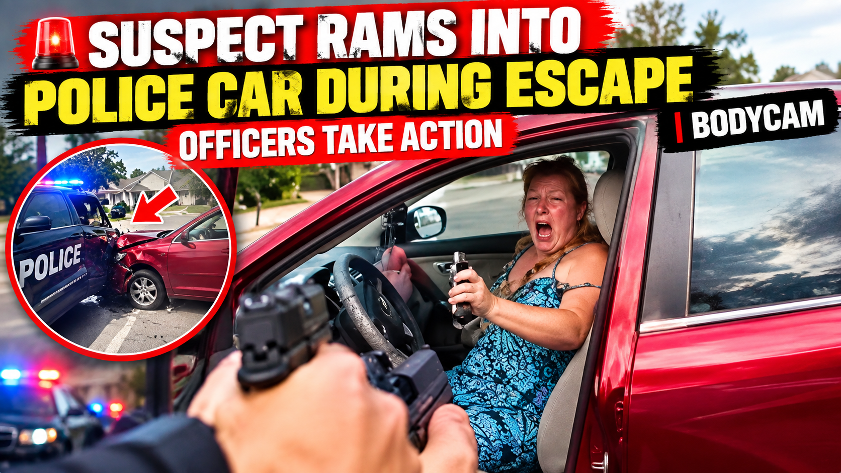 🚨 Suspect Rams Into Police Car During Escape — Officers Take Action | Bodycam