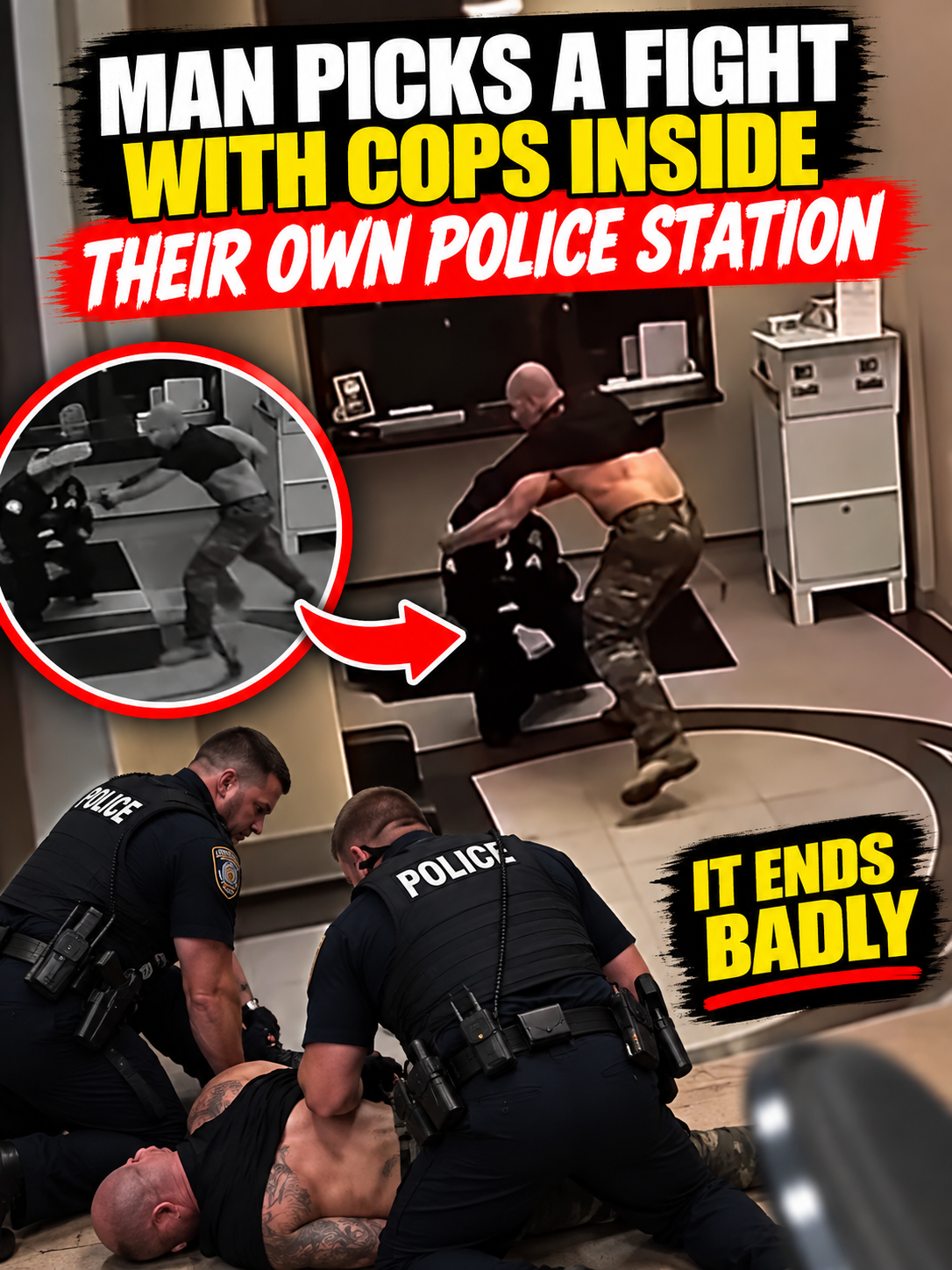 Man Picks a Fight With Cops Inside Their Own Police Station