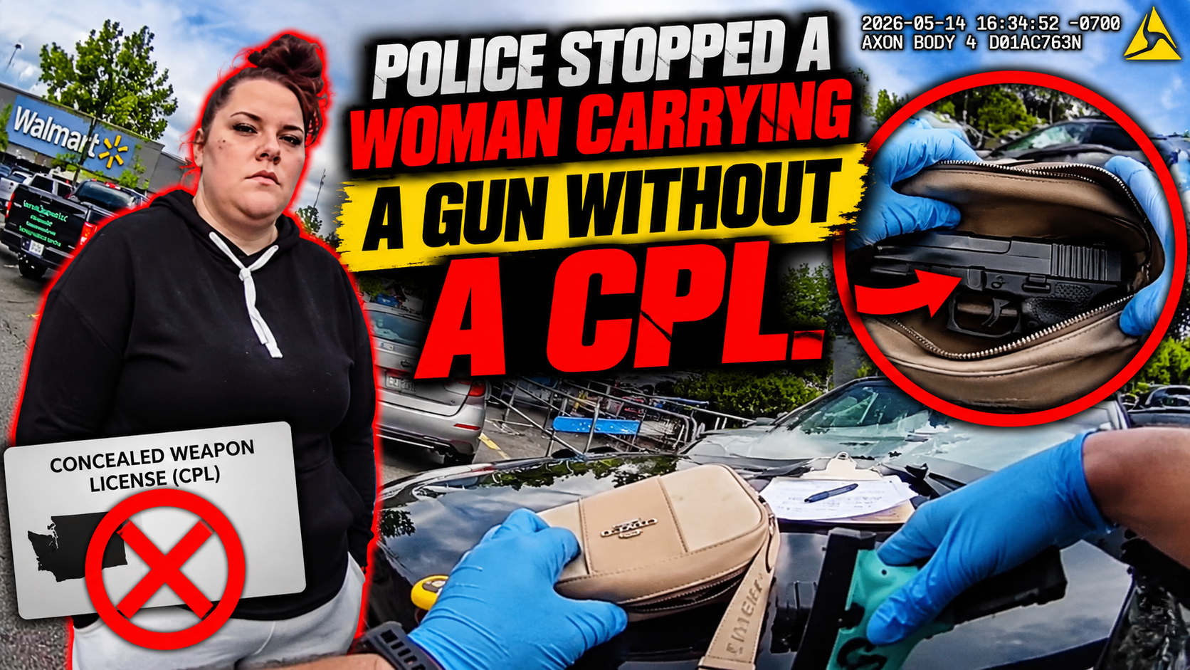 Police stopped a woman carrying a gun without a CPL.
