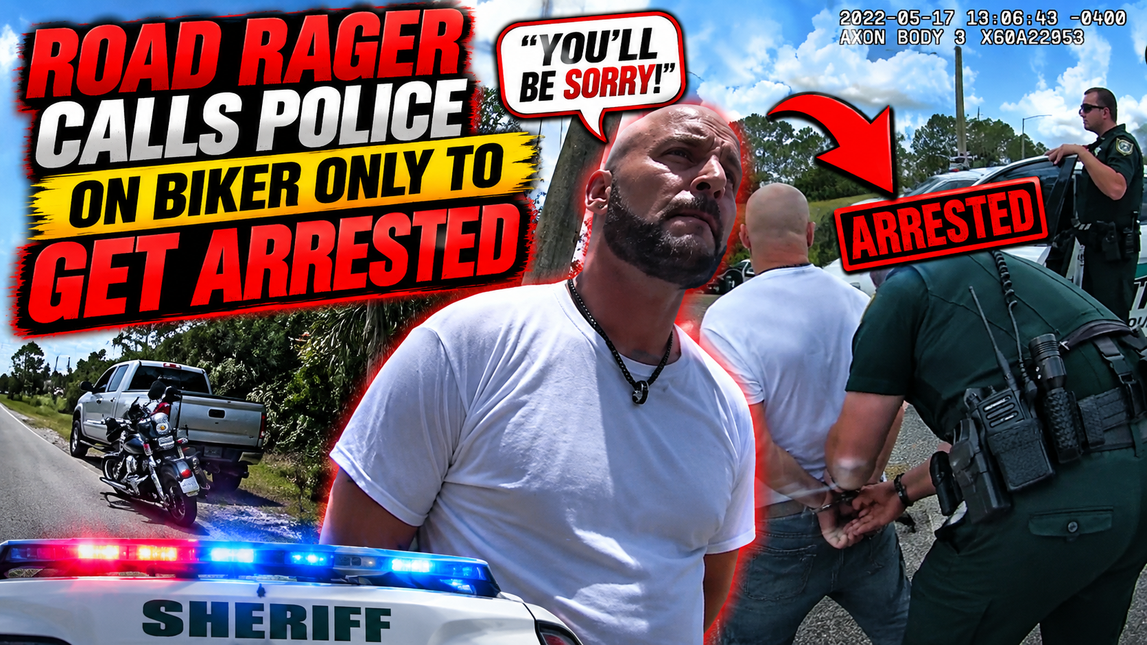 Road Rager Calls Police On Biker Only To Get Arrested