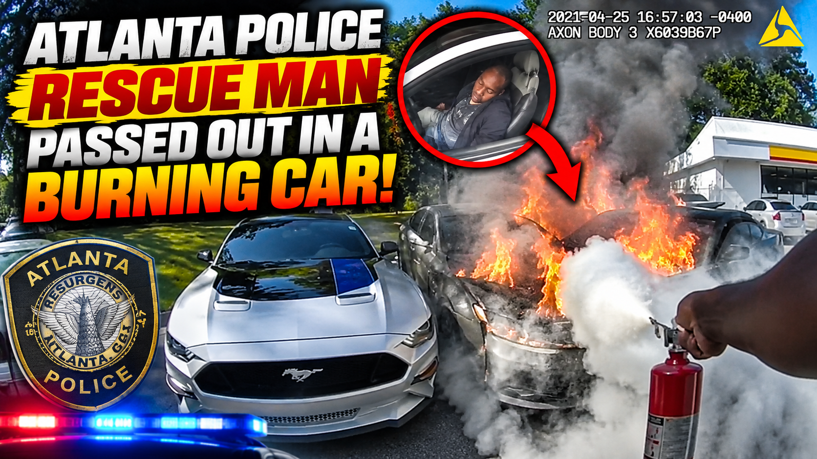 Atlanta Police Rescue Man Passed Out In A Burning Car!