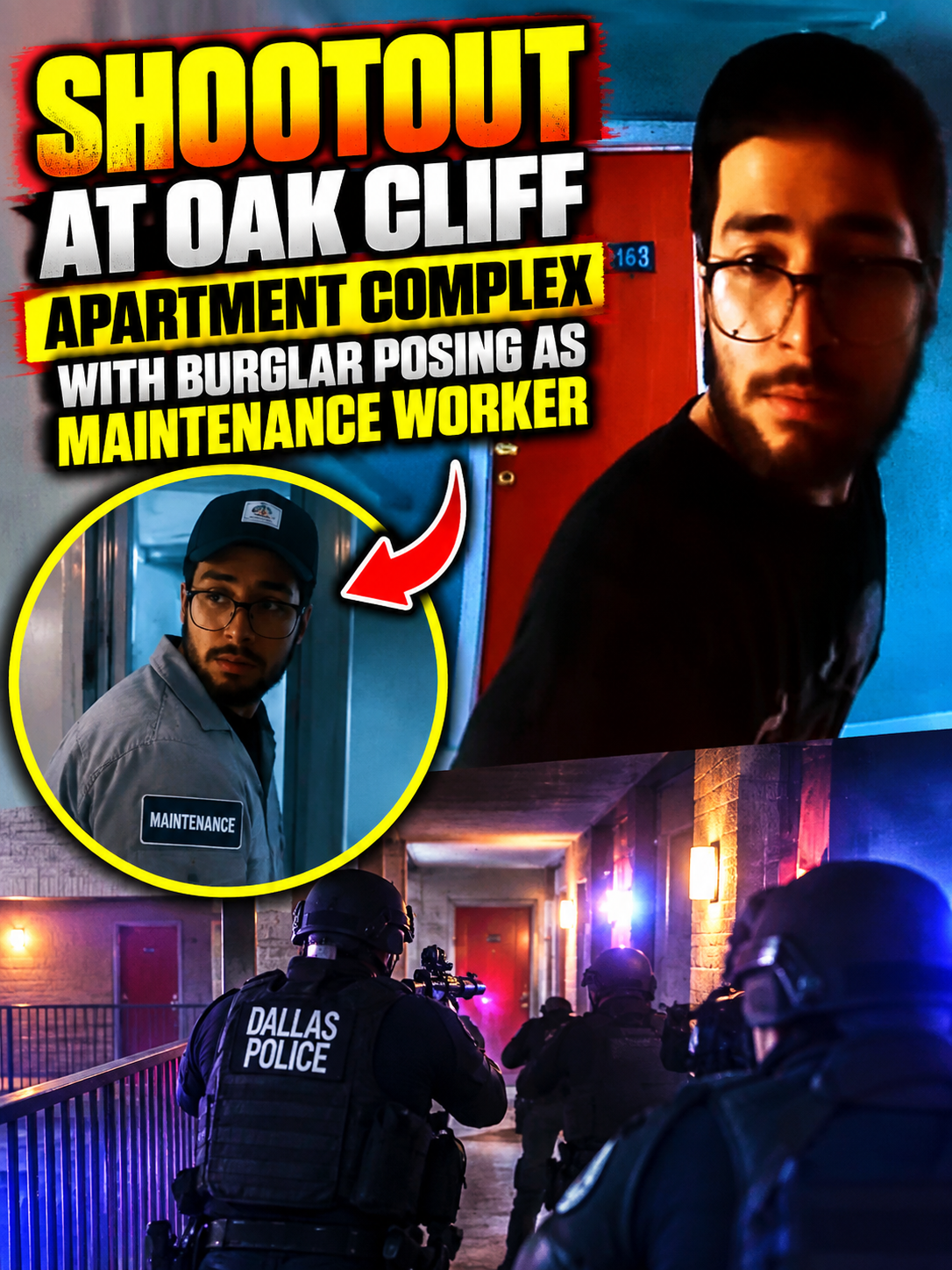 Shootout at Oak Cliff apartment complex with burglar posing as maintenance worker