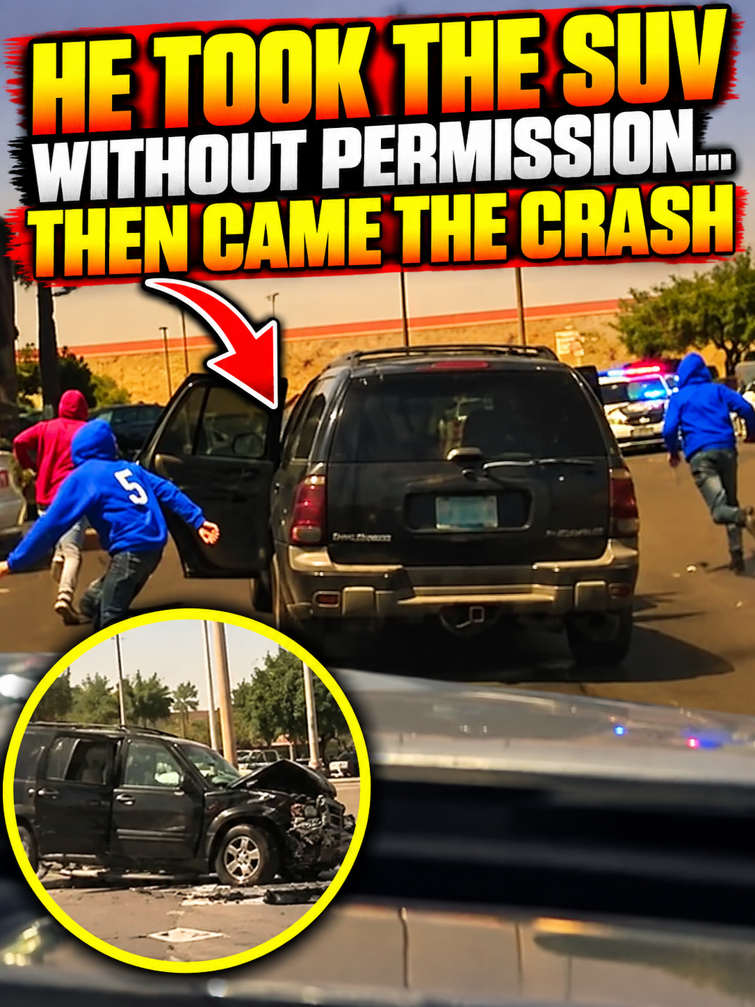 12-year-old boy stole an SUV and caused an accident