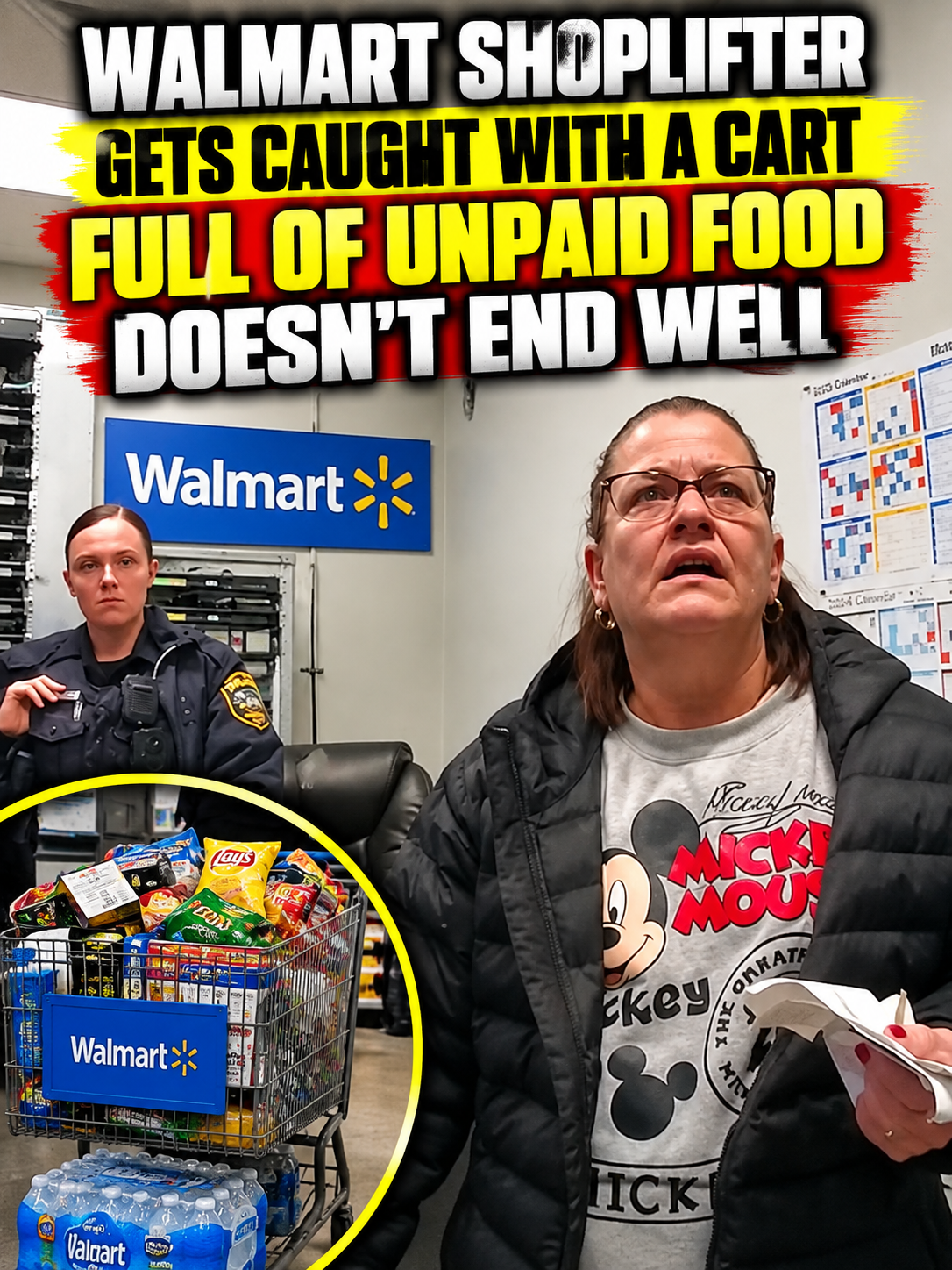 Walmart Shoplifter Gets Caught With Cart Full of Unpaid Food, Doesn’t End Well