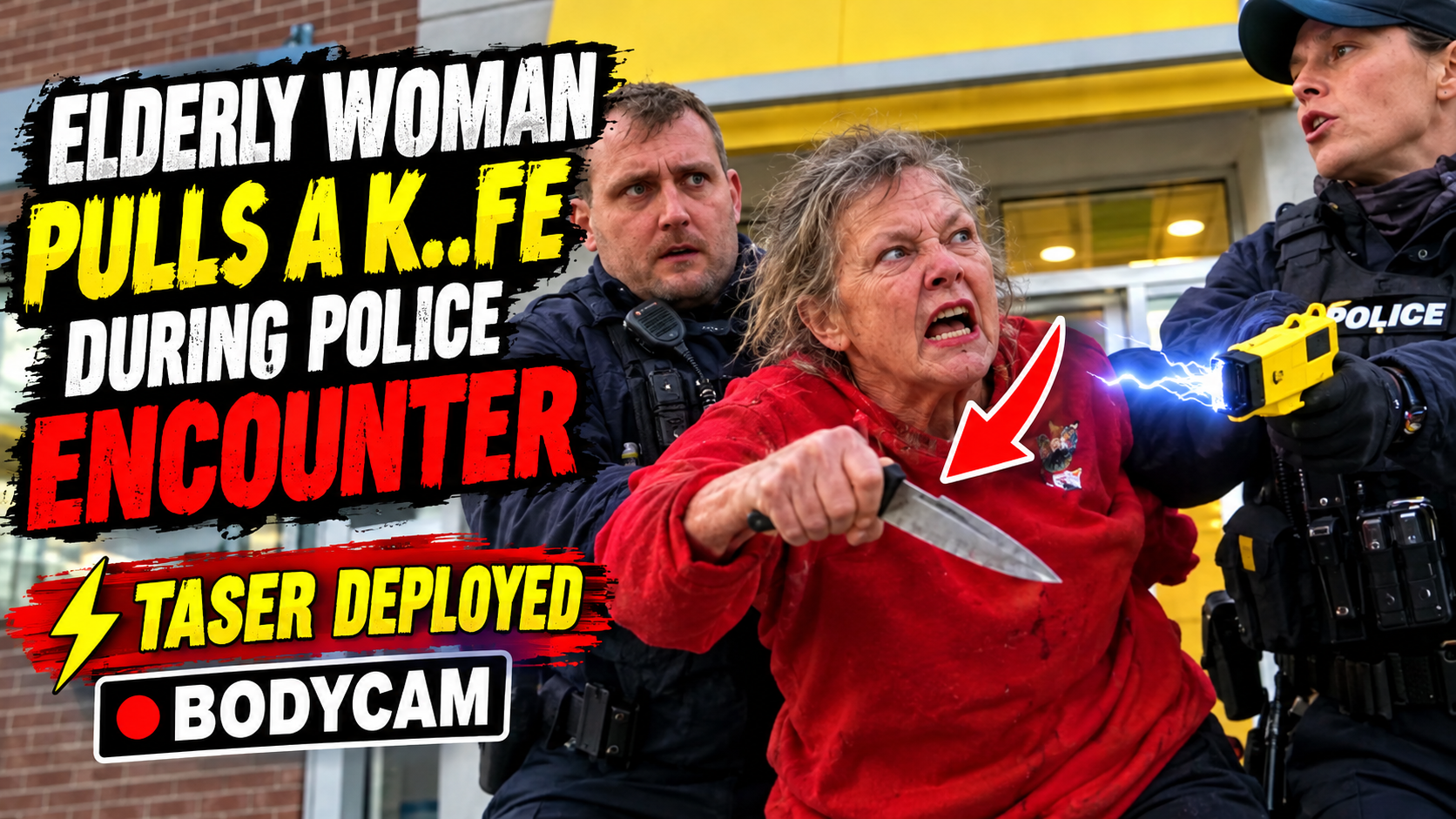 ⚡ Elderly Woman Pulls a K..fe During Police Encounter — Taser Deployed | Bodycam