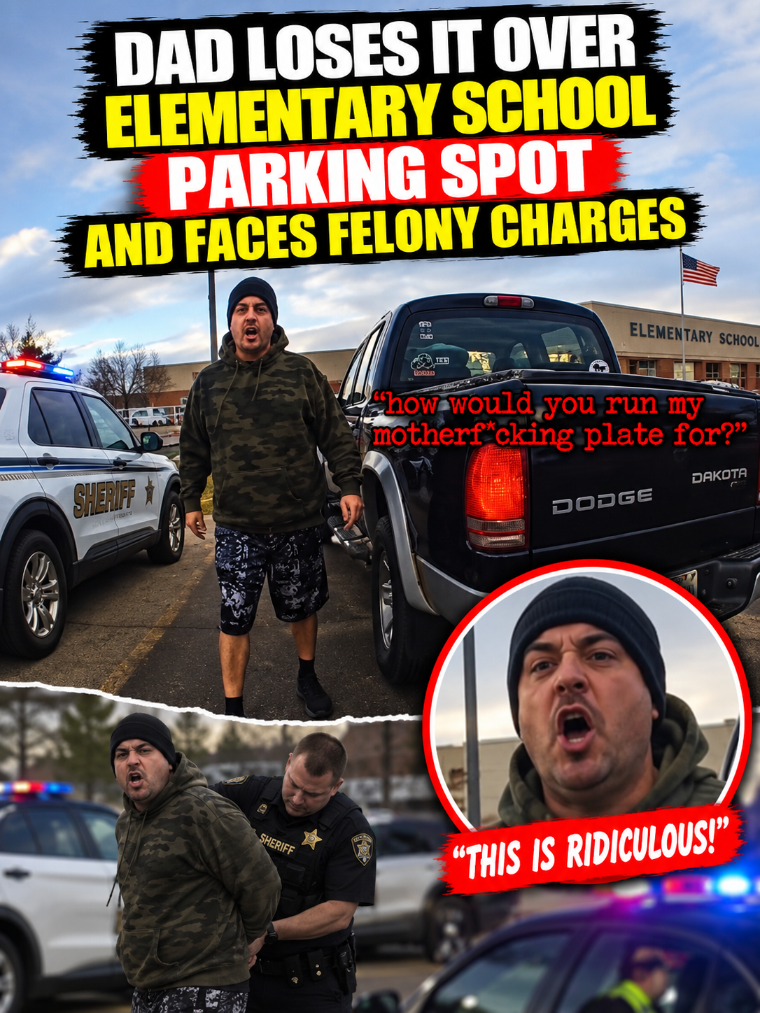 Dad Loses It Over Elementary School Parking Spot and Faces Felony Charges