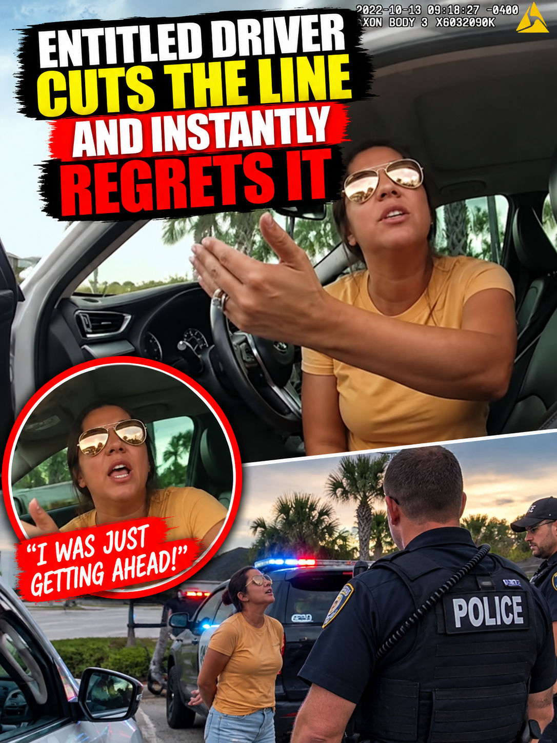 Entitled Driver Cuts the Line and Instantly Regrets It