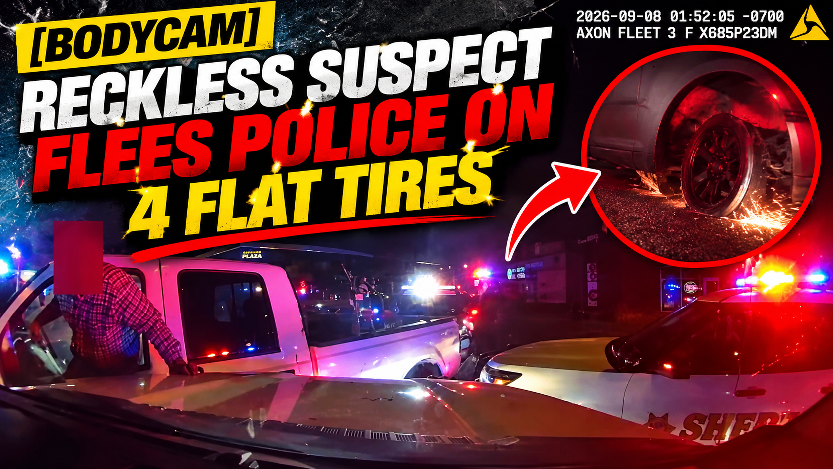 [BODYCAM] Reckless Suspect Flees Police On 4 Flat Tires