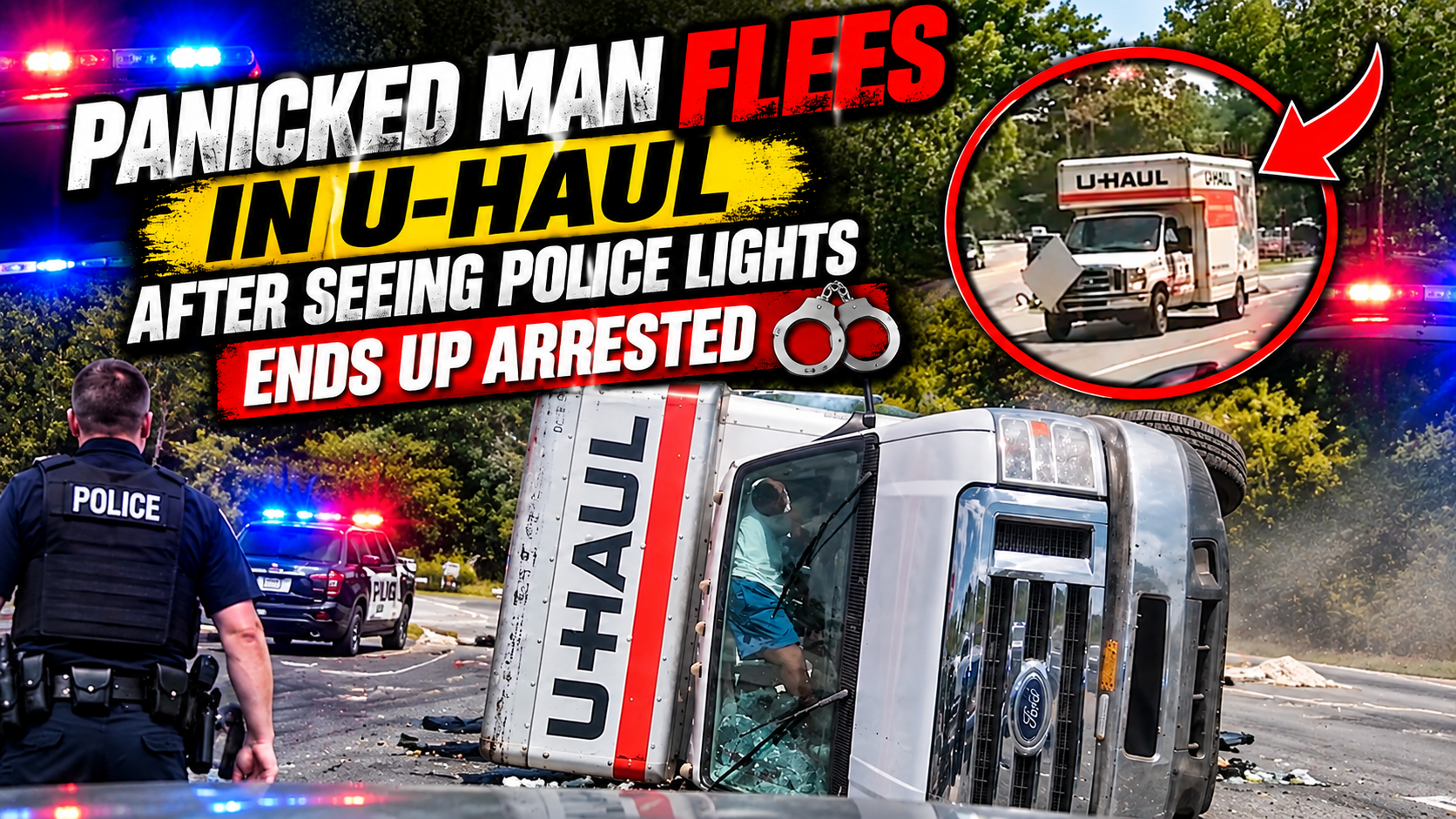 Panicked Man Flees in U-Haul After Seeing Police Lights, Ends Up Arrested