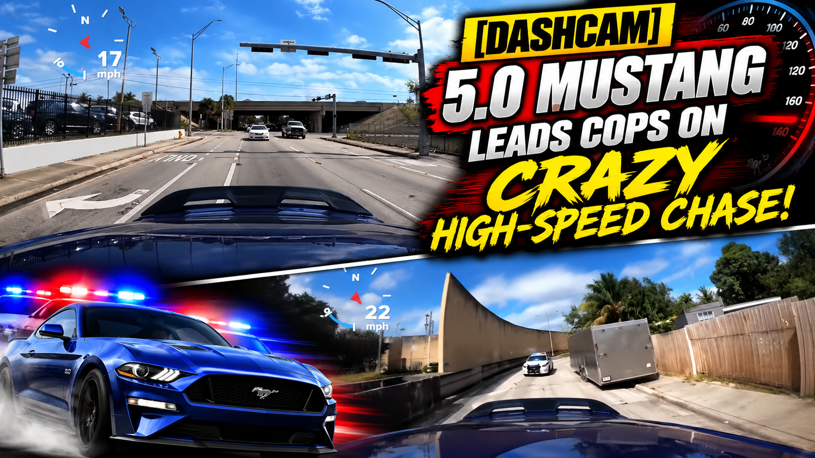 [DASHCAM] 5.0 Mustang Leads Cops On CRAZY High-Speed Chase!