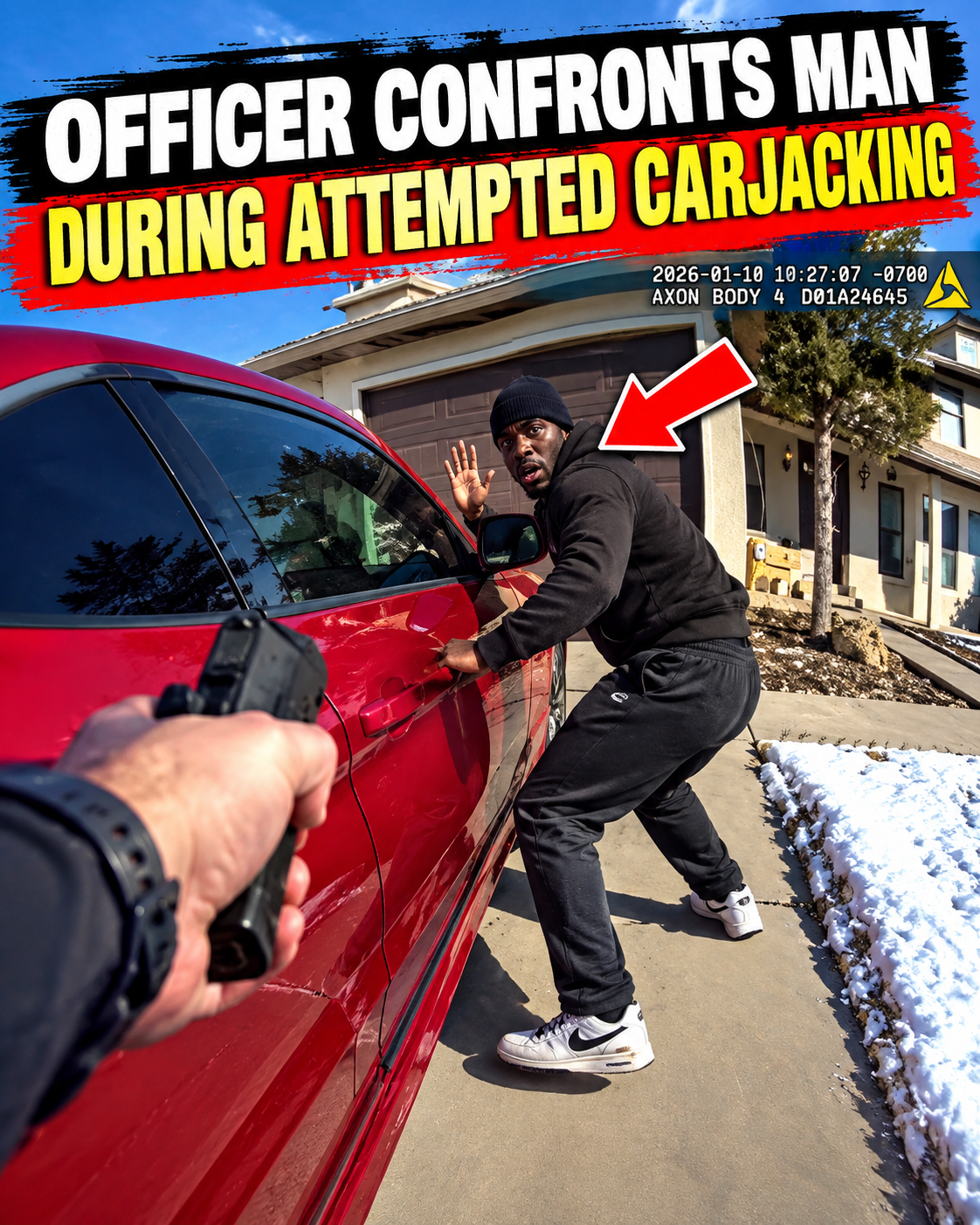 Bodycam Captures Officer Confronting Man During Attempted Carjacking