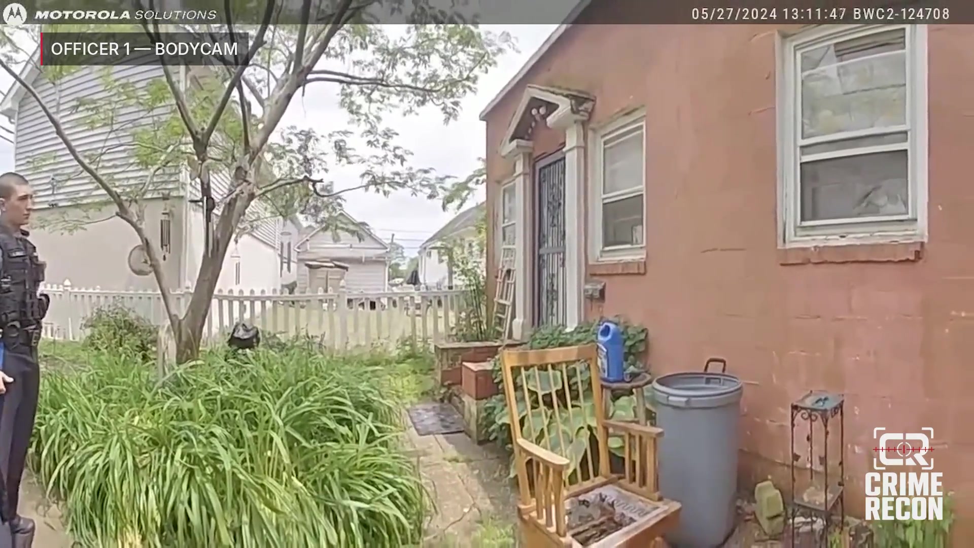 Real frame from the supplied Keansburg police body-camera video