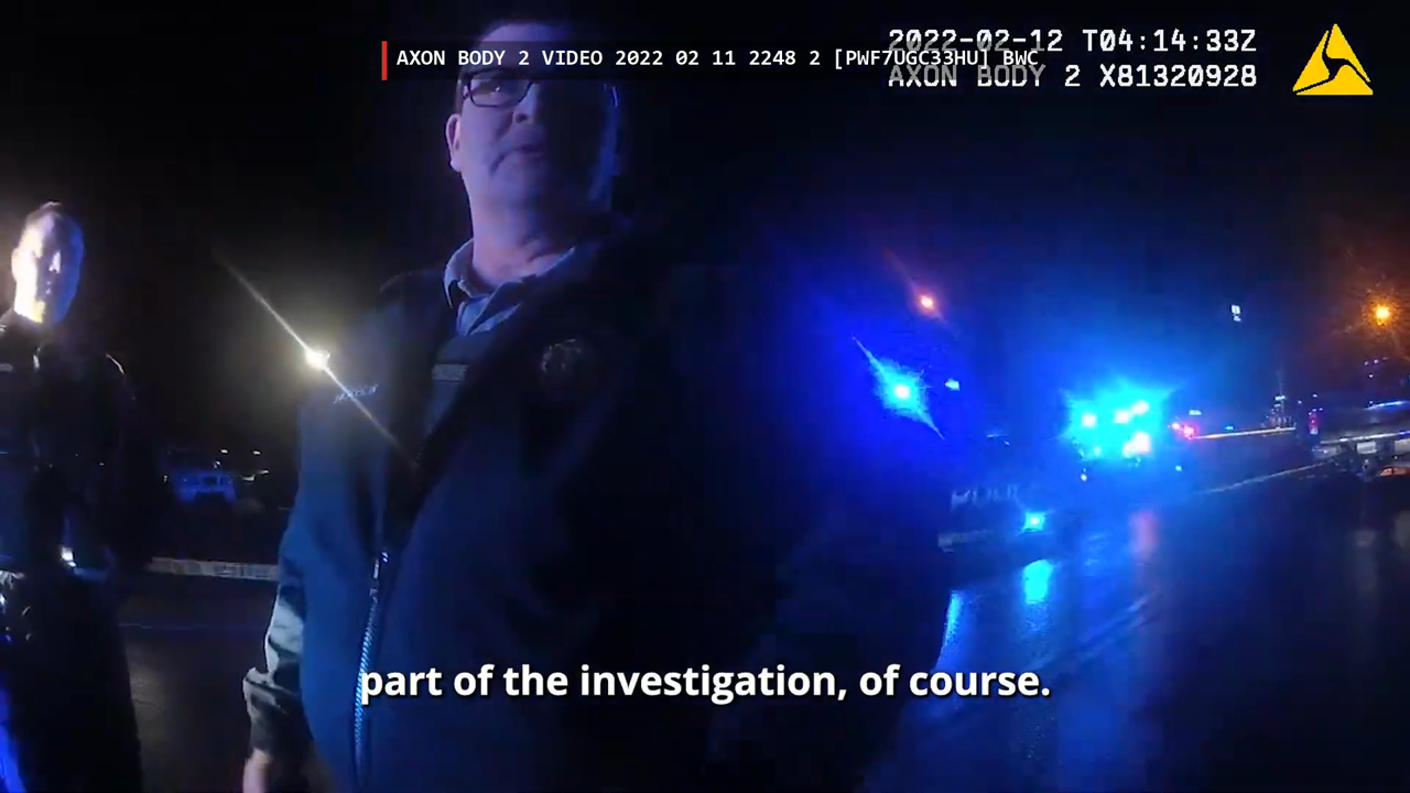 Real frame from the supplied Monroe police body-camera video