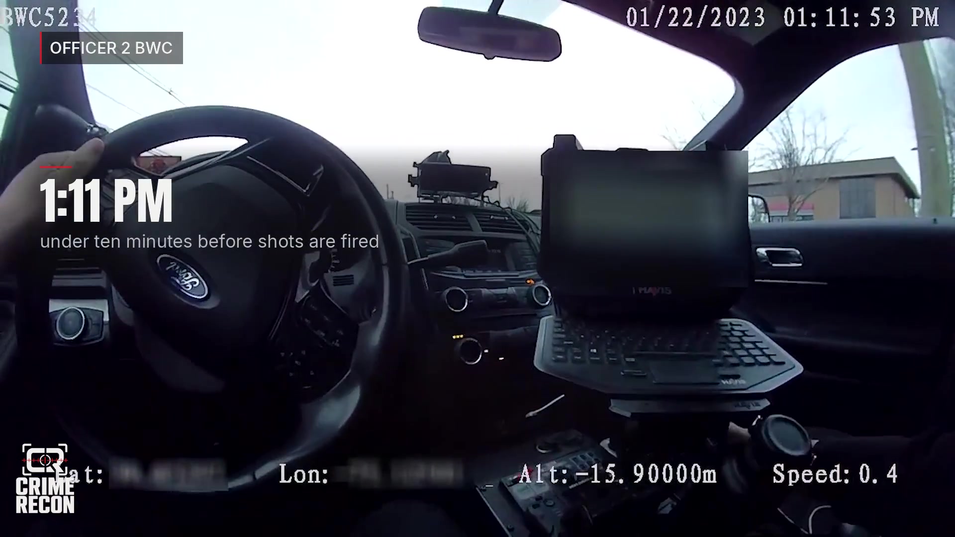 Real frame from the supplied Deptford incident video