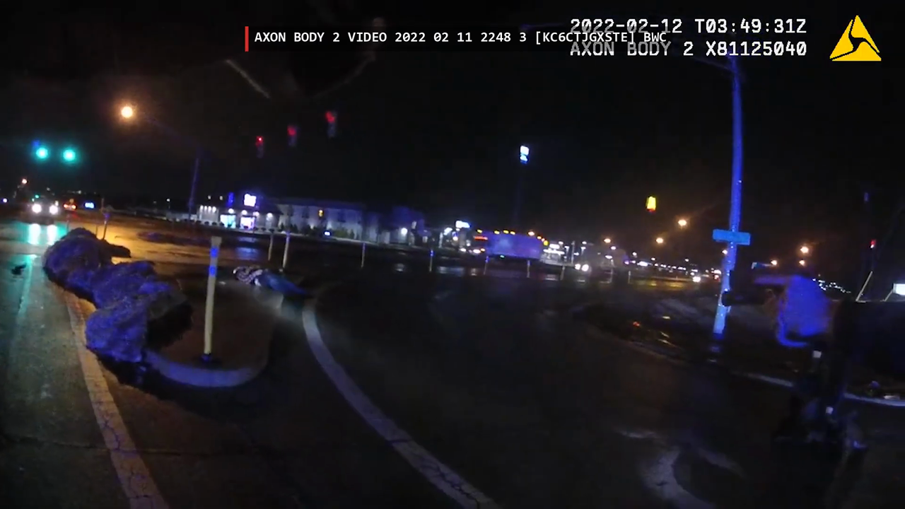 Real frame from the supplied Monroe police body-camera video