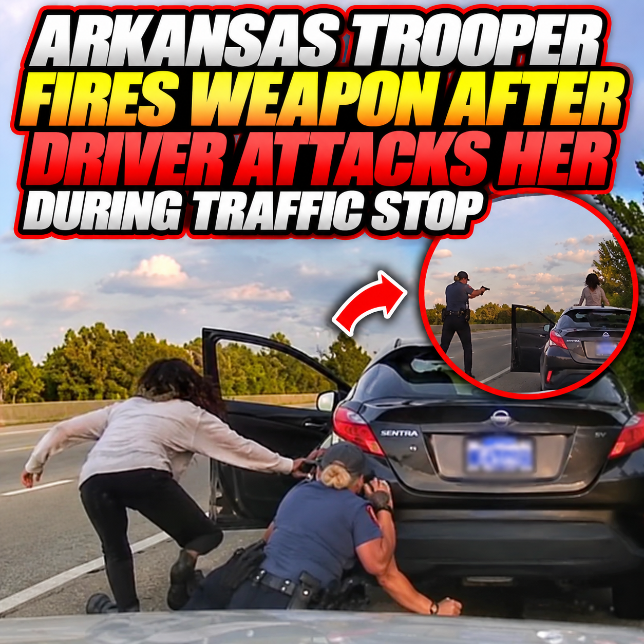 Arkansas Trooper Fires Weapon After Driver Attacks Her During Traffic Stop